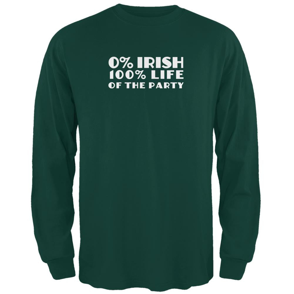 St. Patricks Day 100% Life of Party Forest Adult Long Sleeve T-Shirt Men's Long Sleeves Old Glory 2XL Green 