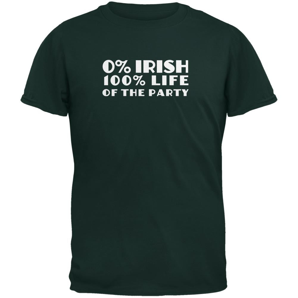 St. Patricks Day 100% Life of Party Forest Adult T-Shirt Men's T-Shirts Old Glory 2XL Green 