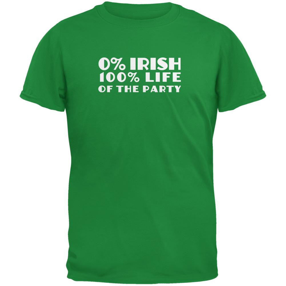 St. Patricks Day 100% Life of Party Irish Green Adult T-Shirt Men's T-Shirts Old Glory 2XL Green 