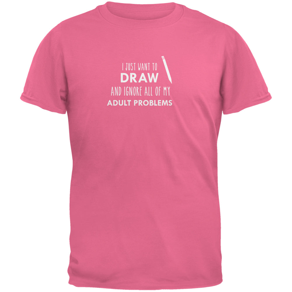 I Just Want to Draw Azalea Adult T-Shirt Men's T-Shirts global 2XL Pink 