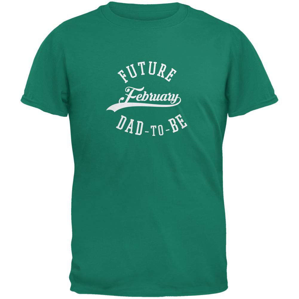 February Dad to Be Jade Green Adult T-Shirt Men's T-Shirts Old Glory 2XL Green 