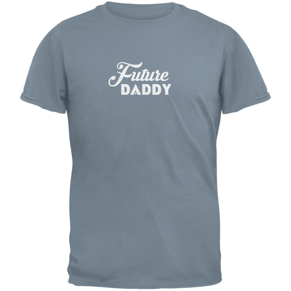 Future Daddy Script Stone Blue Adult T-Shirt Men's T-Shirts Old Glory 2XL Blue 