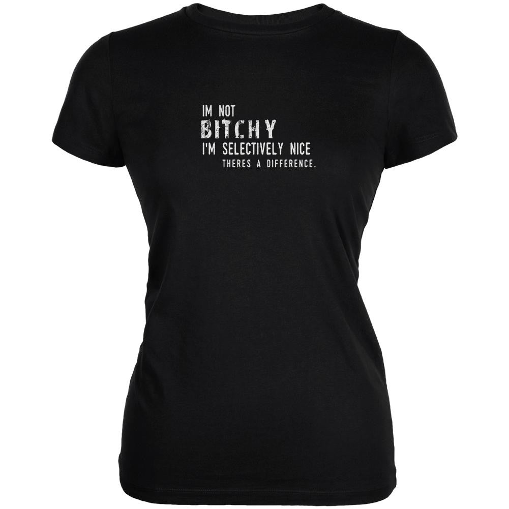 I'm Not Bitchy Black Juniors Soft T-Shirt Juniors T-Shirts Old Glory 2XL Black 