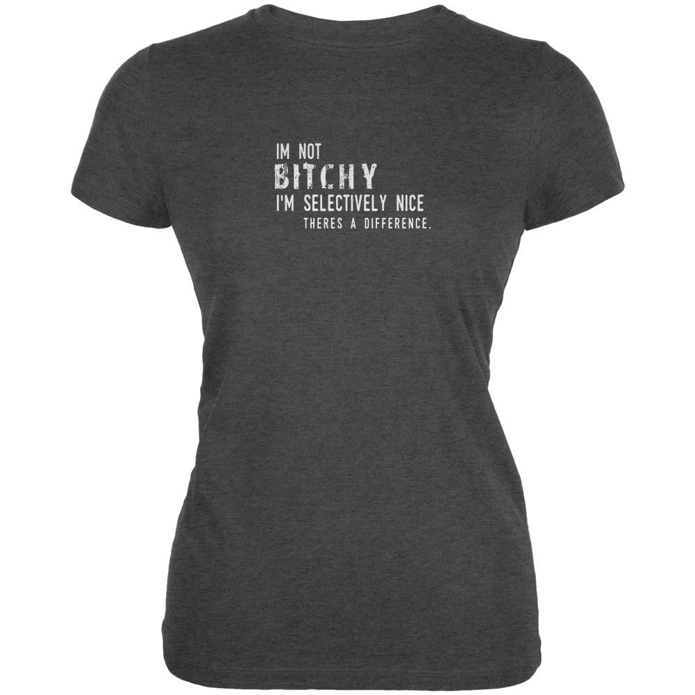 I'm Not Bitchy Dark Heather Juniors Soft T-Shirt Juniors T-Shirts Old Glory 2XL Grey 