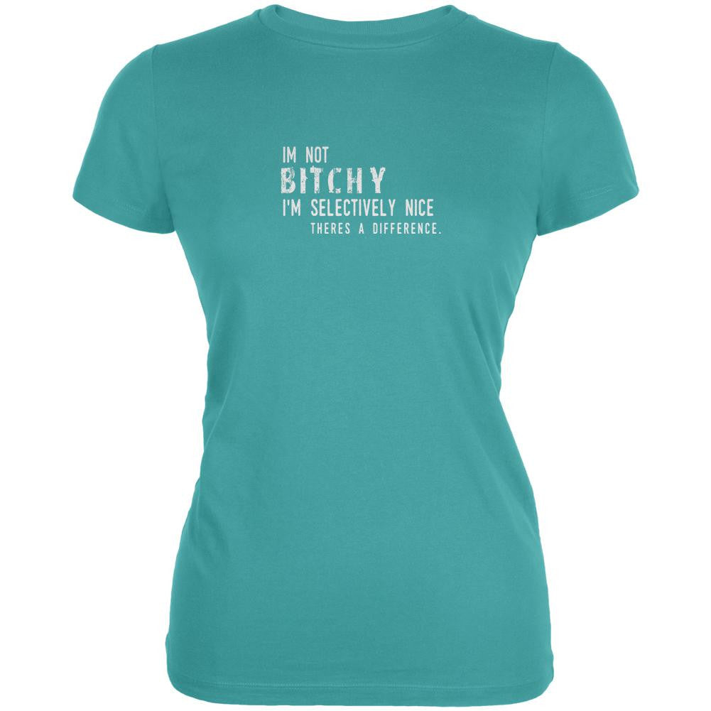 I'm Not Bitchy Sea Blue Juniors Soft T-Shirt Juniors T-Shirts Old Glory XL Blue 