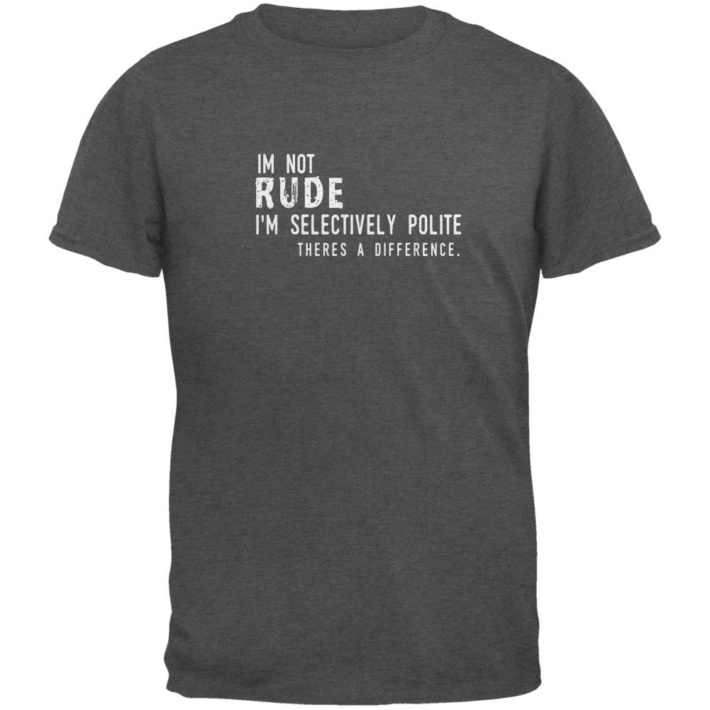 I'm Not Rude Dark Heather Adult T-Shirt Men's T-Shirts Old Glory 2XL Grey 