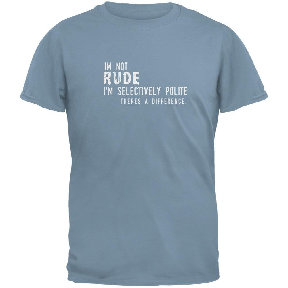 I'm Not Rude Stone Blue Adult T-Shirt Men's T-Shirts Old Glory 2XL Blue 