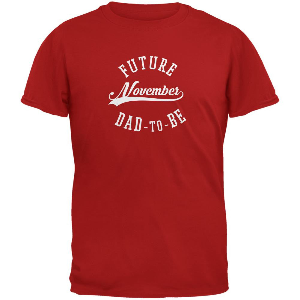 November Dad to Be Red Adult T-Shirt Men's T-Shirts Old Glory 2XL Red 