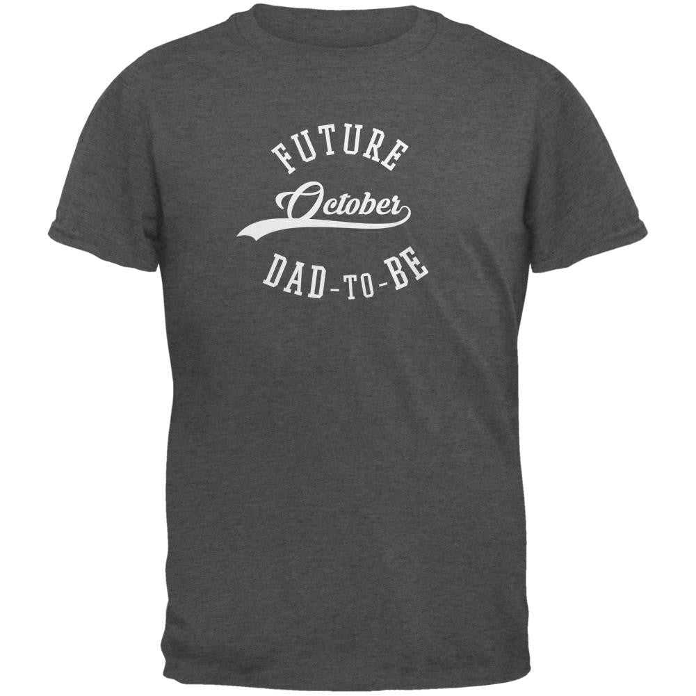 October Dad to Be Dark Heather Adult T-Shirt Men's T-Shirts Old Glory 2XL Grey 