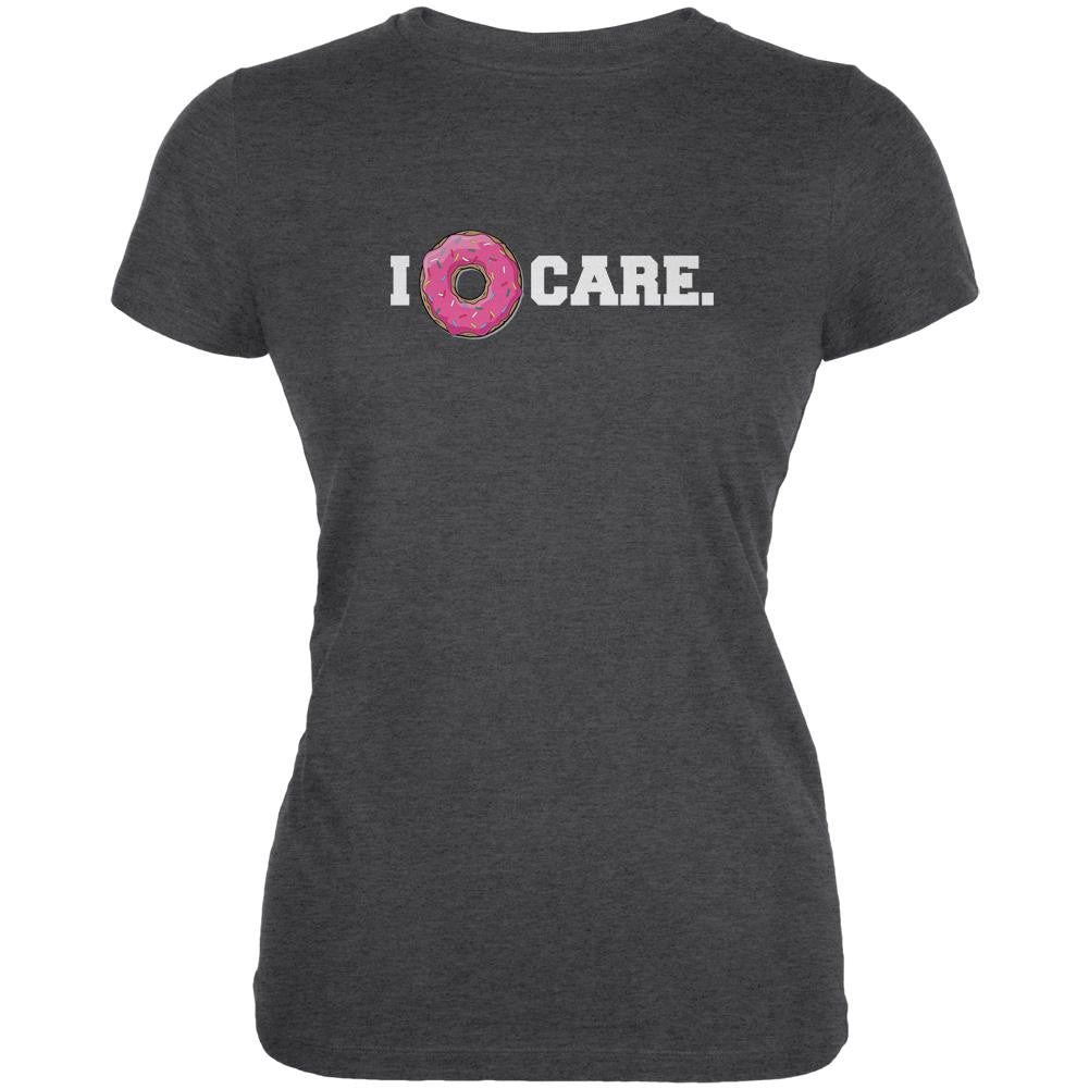 I Donut Care Dark Heather Juniors Soft T-Shirt Juniors T-Shirts Old Glory 2XL Grey 