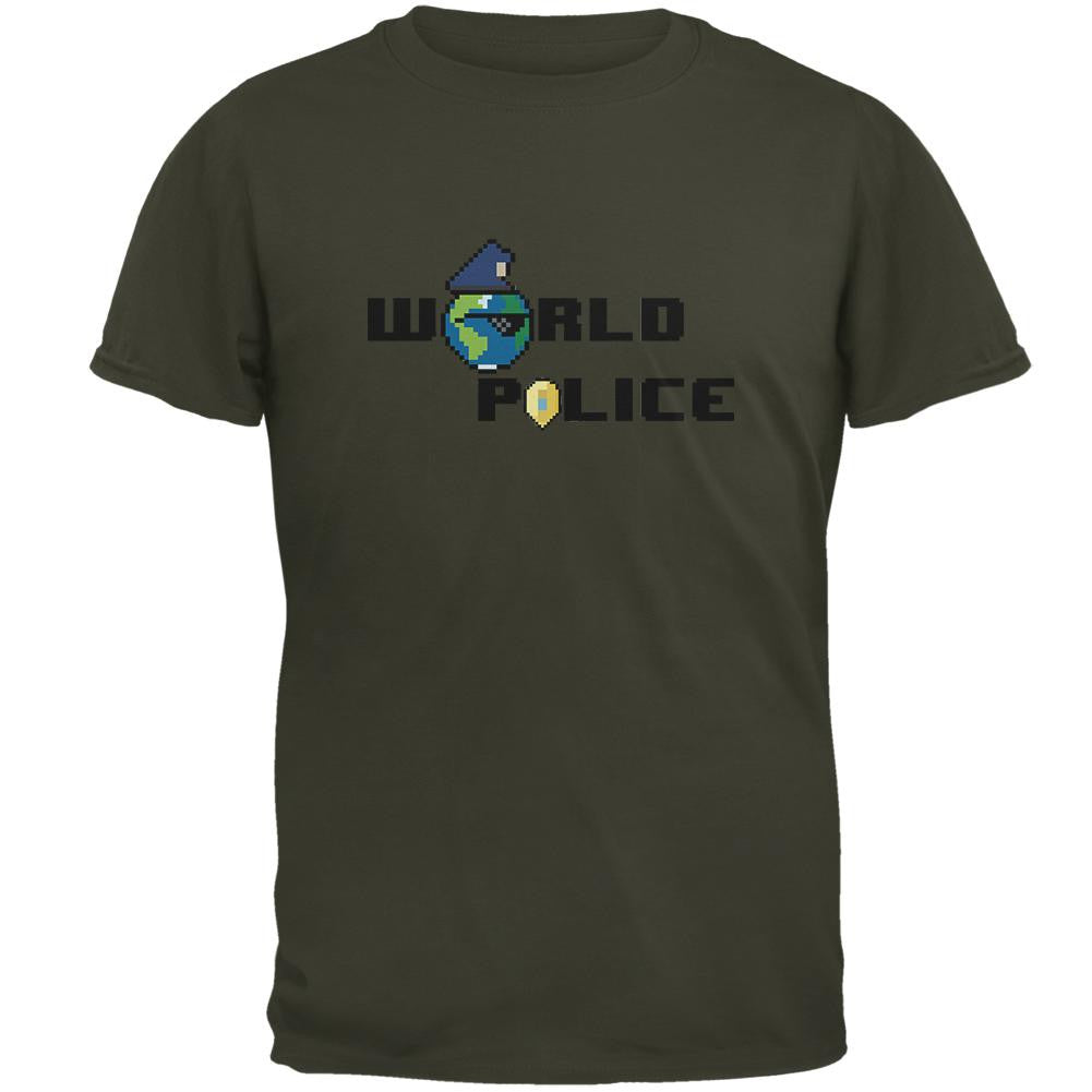 World Police Olive Adult T-Shirt Men's T-Shirts Old Glory 2XL Green 