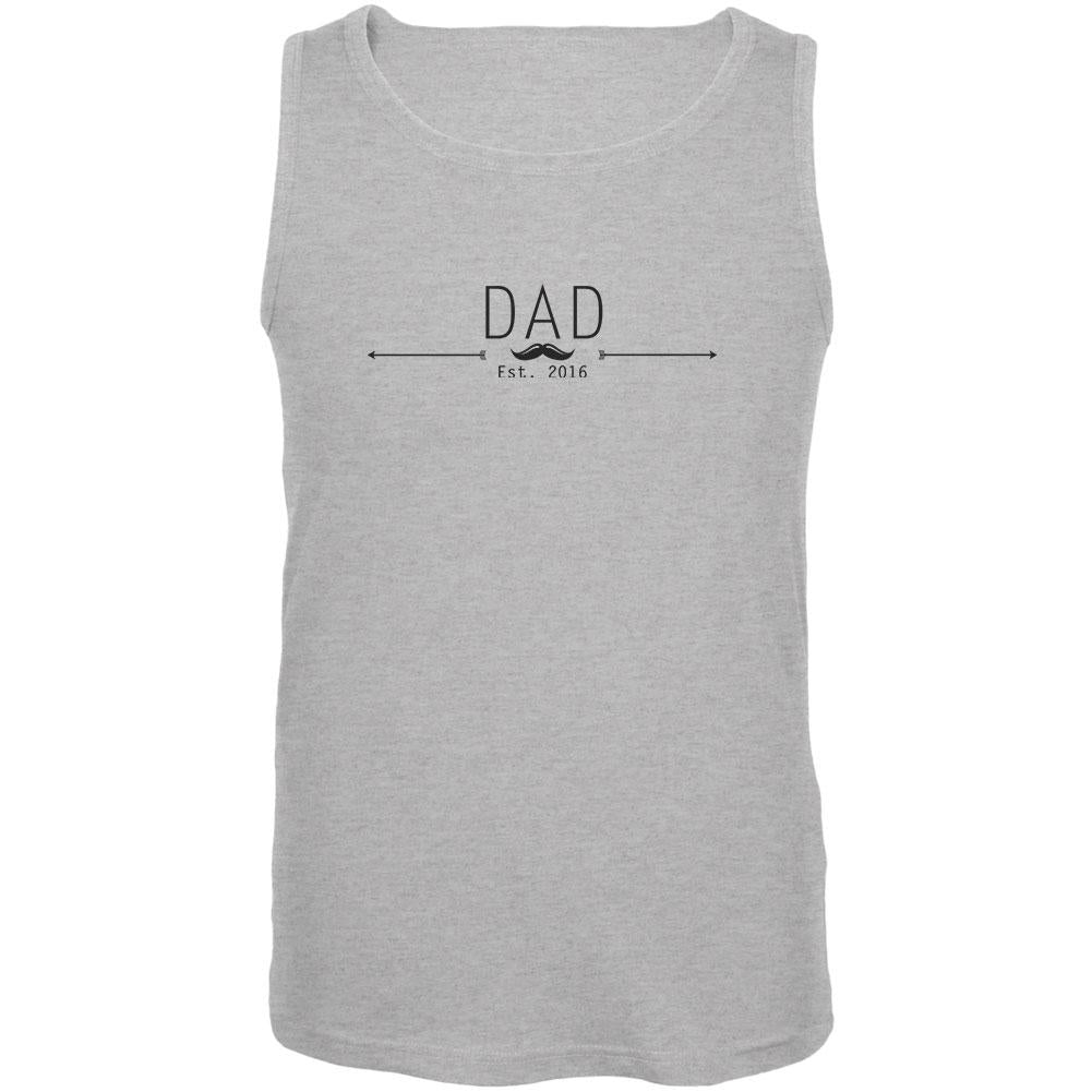 DAD Est 2016 Heather Grey Adult Tank Top Men's Tank Tops Old Glory 2XL Grey 