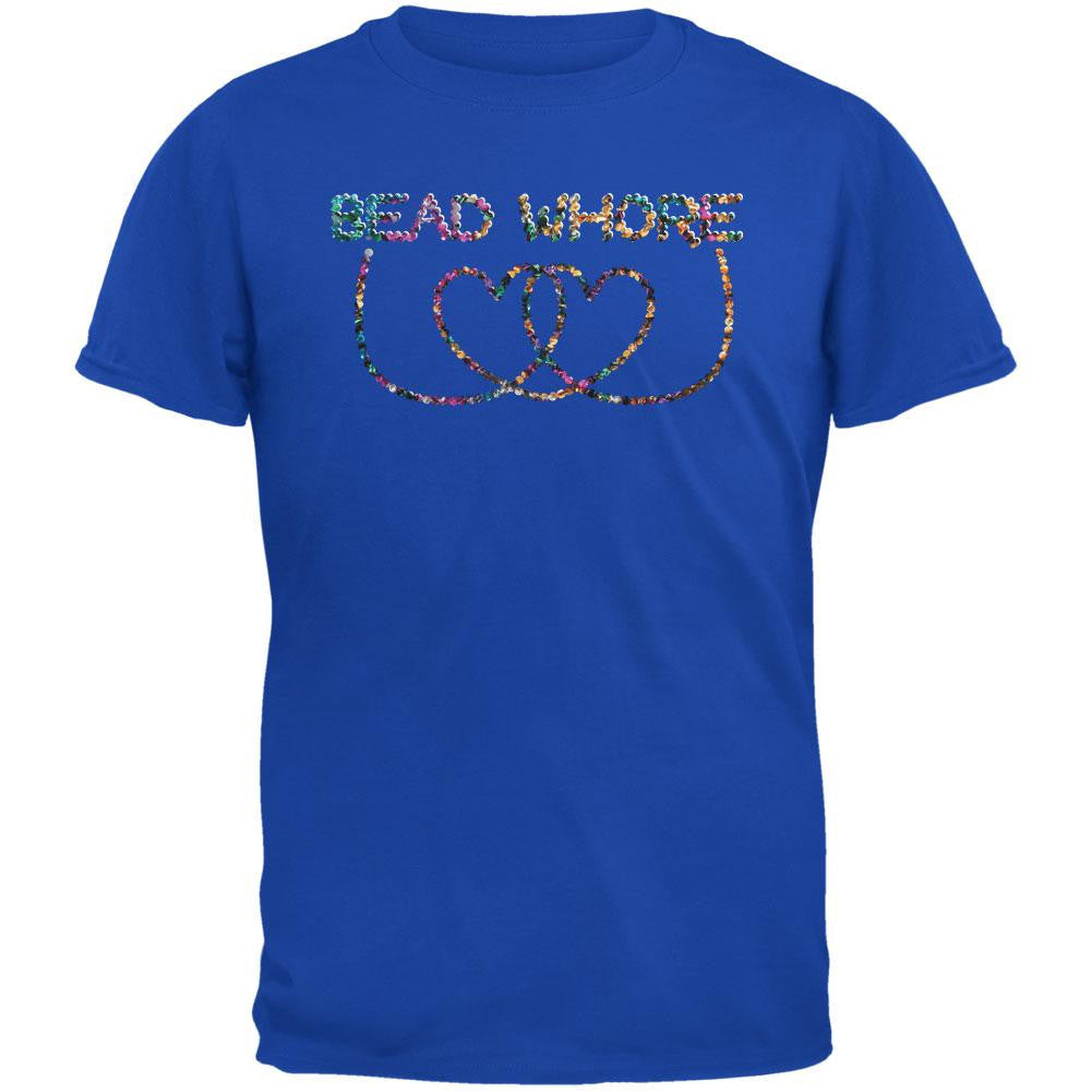 Mardi Gras Bead Whore Royal Adult T-Shirt Men's T-Shirts Old Glory 2XL Blue 