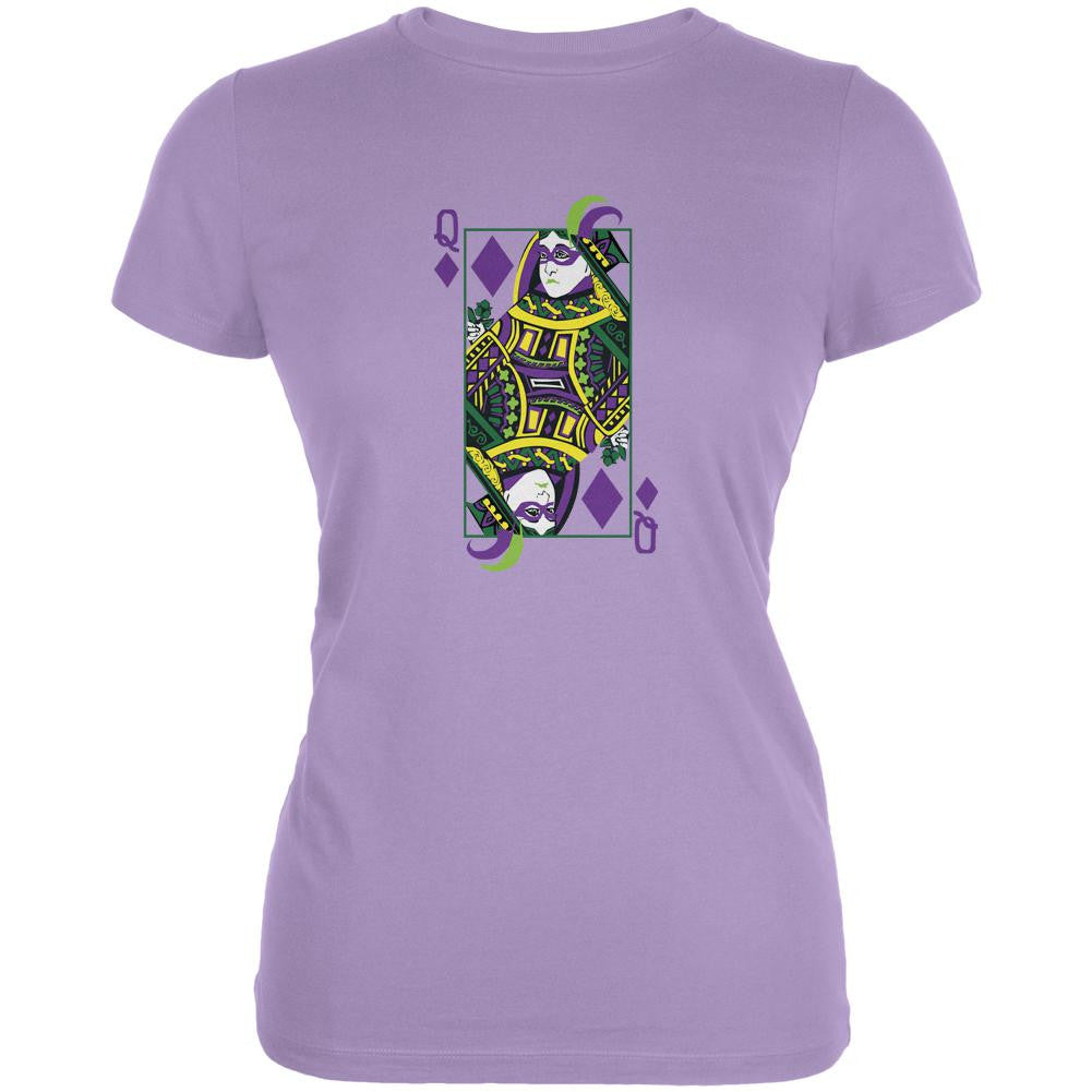 Mardi Gras Queen of Diamonds Lavender Juniors Soft T-Shirt Juniors T-Shirts Old Glory LG Purple 