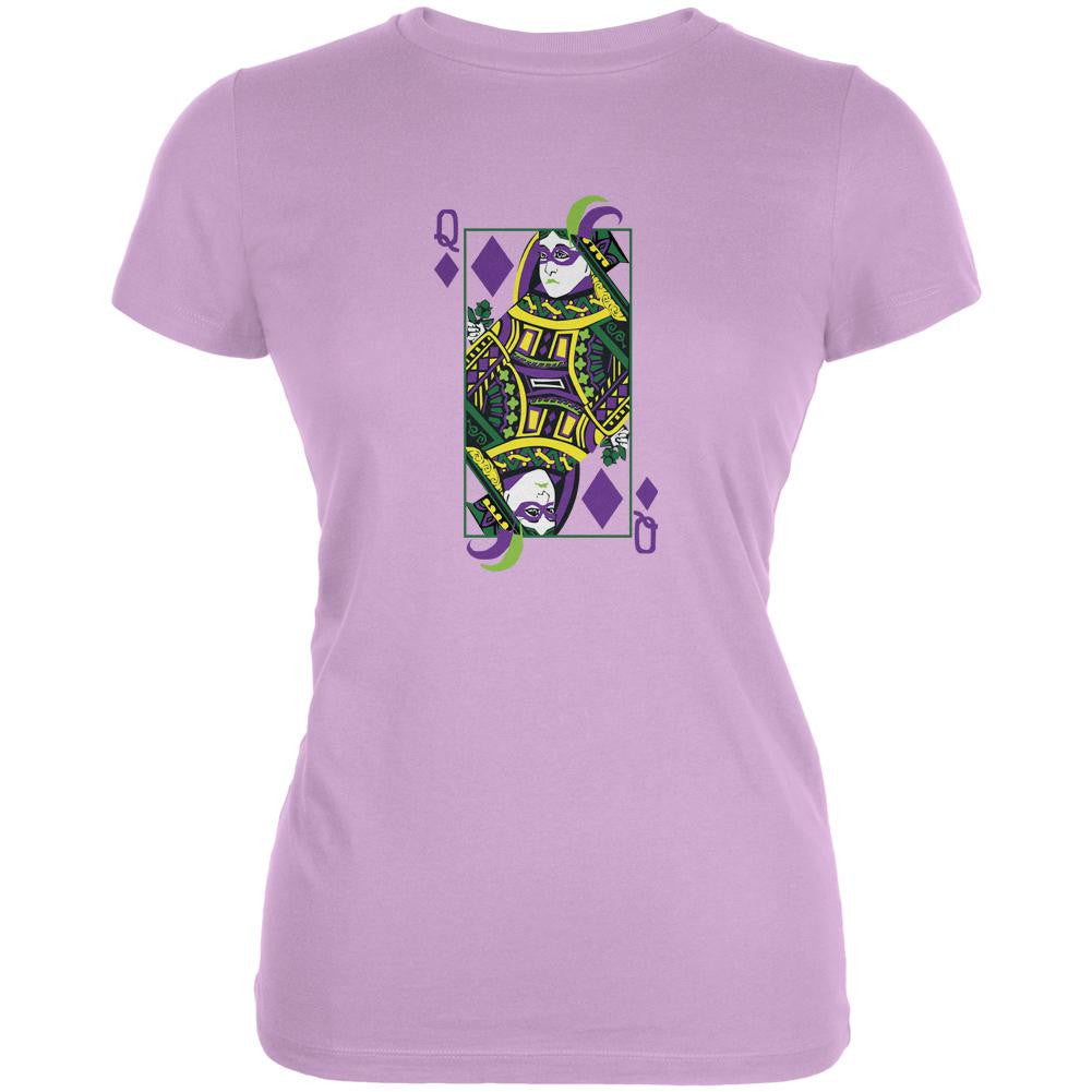 Mardi Gras Queen of Diamonds Lilac Juniors Soft T-Shirt Juniors T-Shirts Old Glory LG Purple 