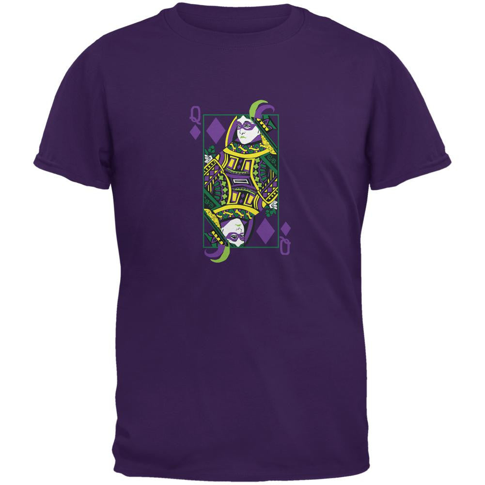 Mardi Gras Queen of Diamonds Purple Adult T-Shirt Men's T-Shirts Old Glory 2XL Purple 