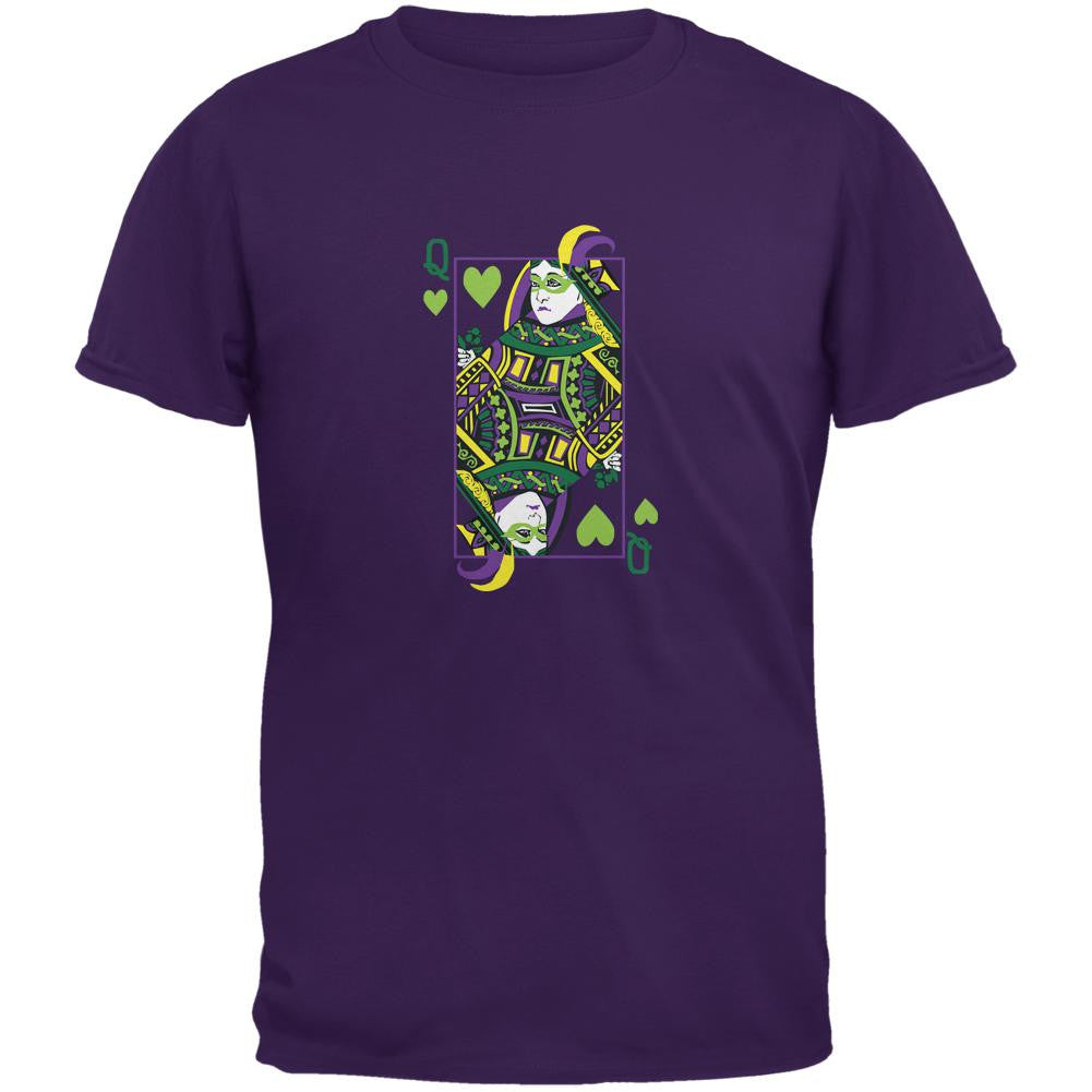 Mardi Gras Queen of Hearts Purple Adult T-Shirt Men's T-Shirts Old Glory 2XL Purple 