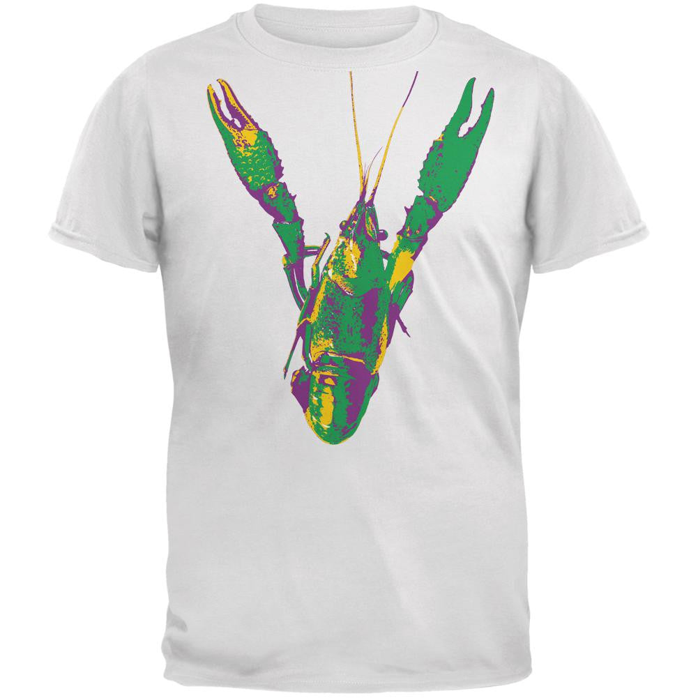 Mardi Gras Crawfish White Adult T-Shirt Men's T-Shirts Old Glory 2XL White 