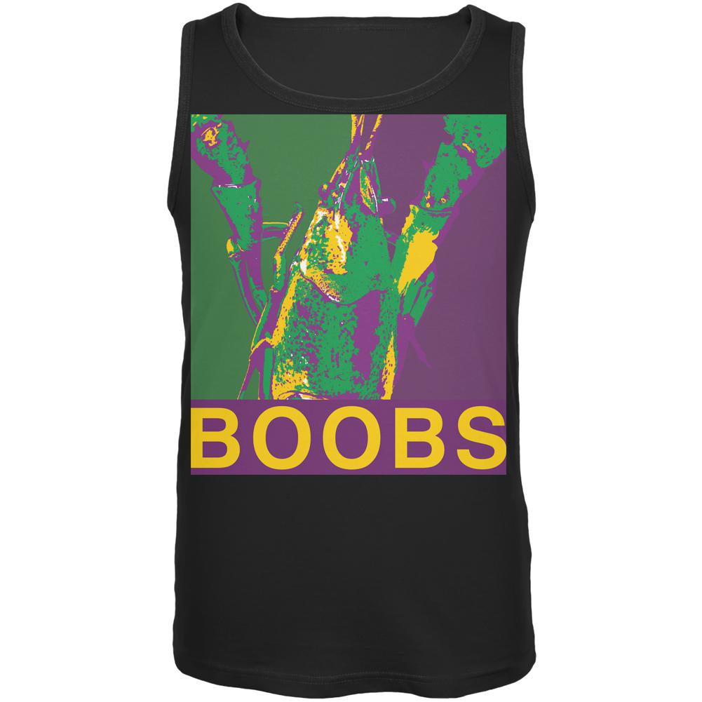 Mardi Gras Crawfish Boobs Black Adult Tank Top Men's Tank Tops Old Glory 2XL Black 