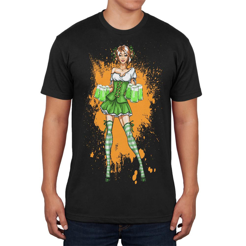 St Patricks Day Irish Beer Wench Black Adult Soft T-Shirt Men's T-Shirts Old Glory 2XL Black 