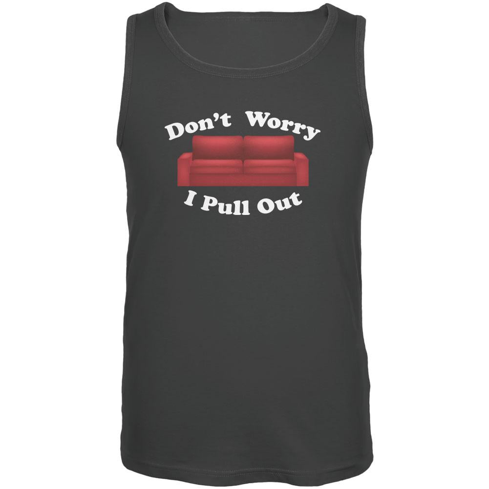 Don't Worry I Pull Out Charcoal Grey Adult Tank Top Men's Tank Tops Old Glory 2XL Grey 