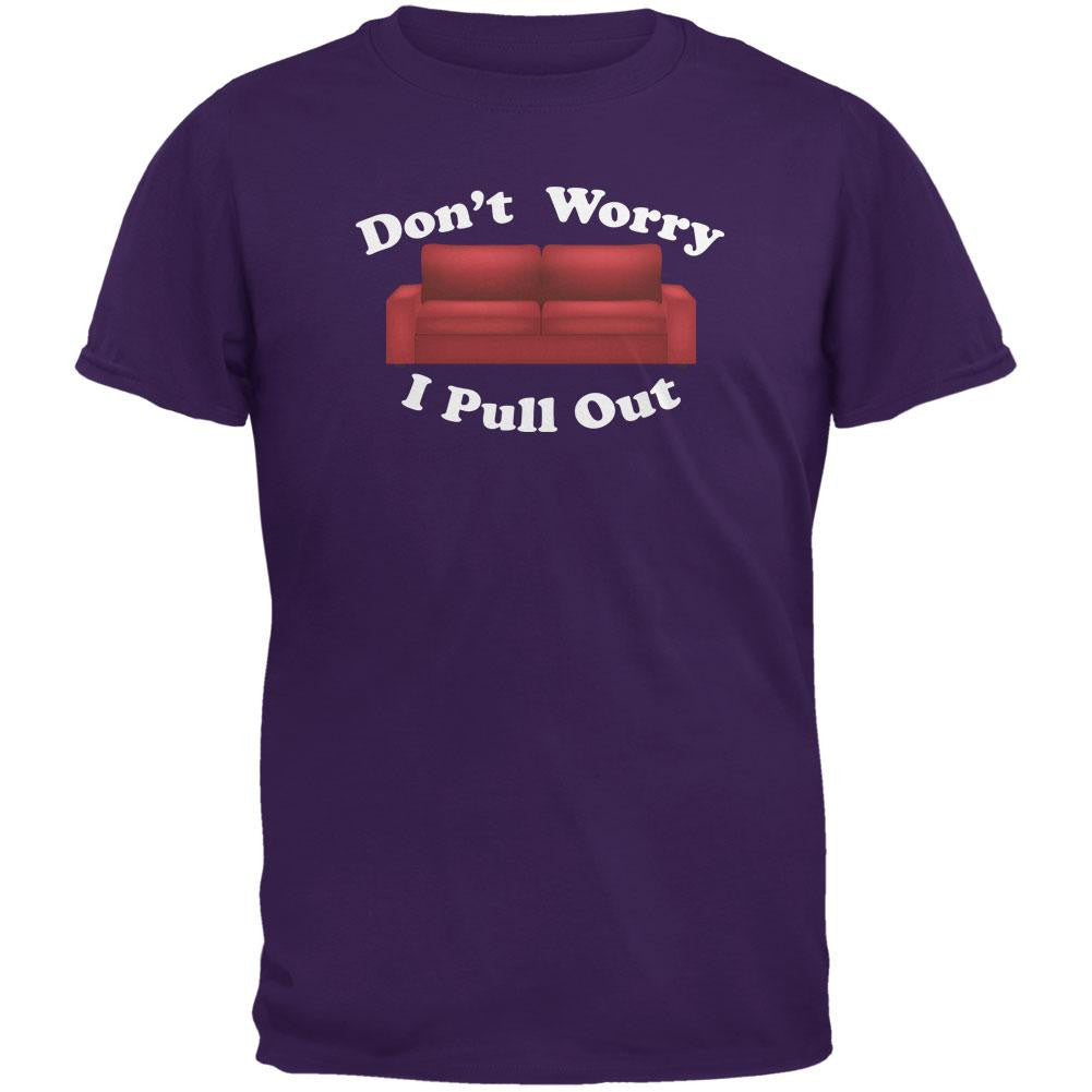 Don't Worry I Pull Out Purple Adult T-Shirt Men's T-Shirts Old Glory 2XL Purple 