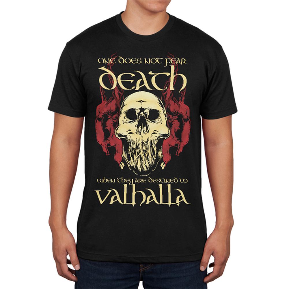 Viking Death Valhalla Black Adult Soft T-Shirt Men's T-Shirts Old Glory 2XL Black 