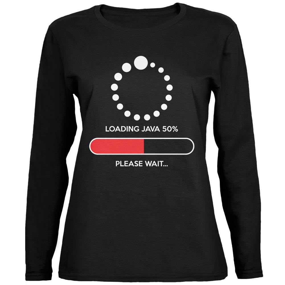 Installing Java Coffee Funny Black Womens Long Sleeve T-Shirt Women's Long Sleeves Old Glory 2XL Black 