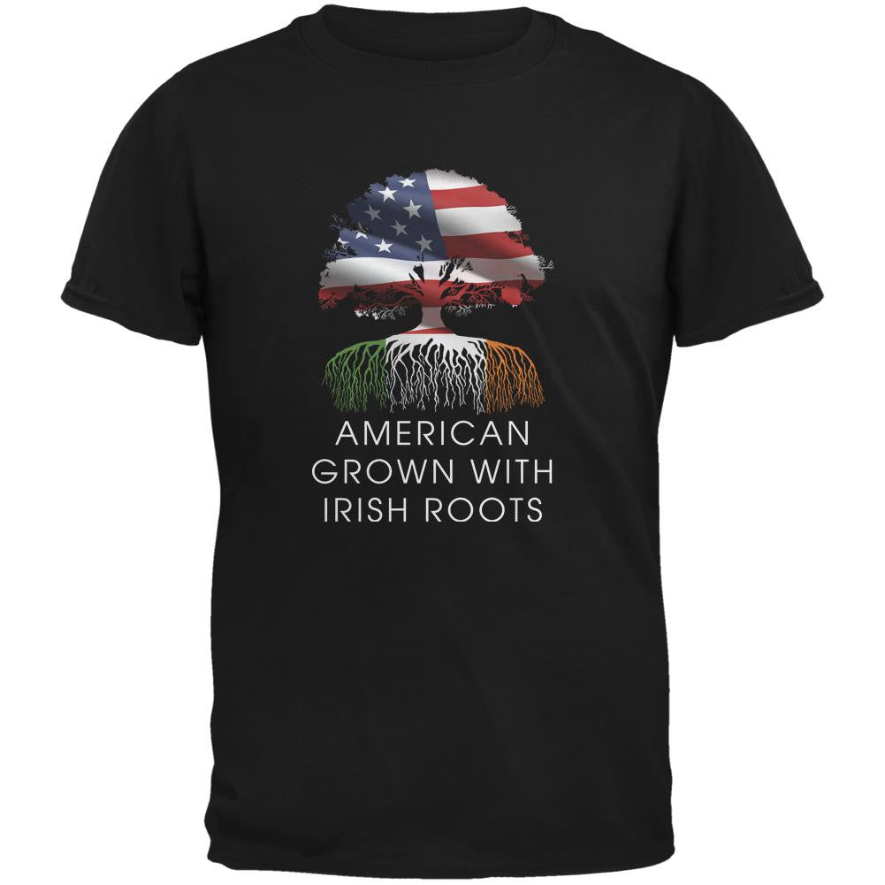 4th of July American Roots Black Adult T-Shirt Men's T-Shirts Old Glory 2XL Black 