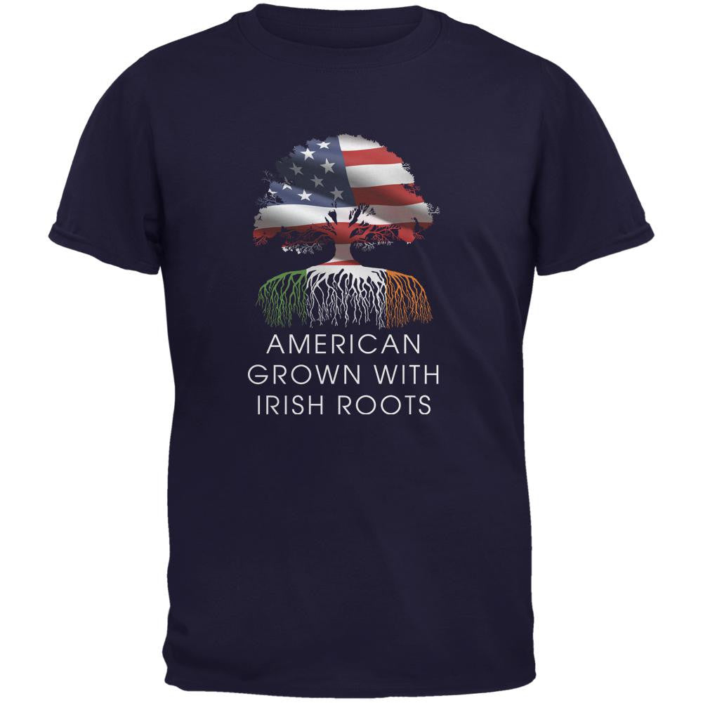 4th of July American Roots Navy Adult T-Shirt Men's T-Shirts Old Glory 2XL Blue 