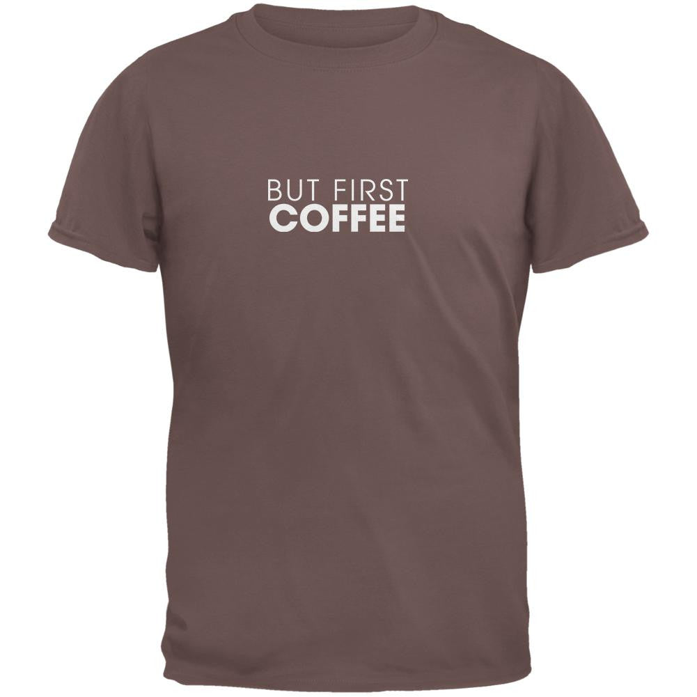 But First Coffee Chestnut Adult T-Shirt Men's T-Shirts Old Glory 2XL Beige 