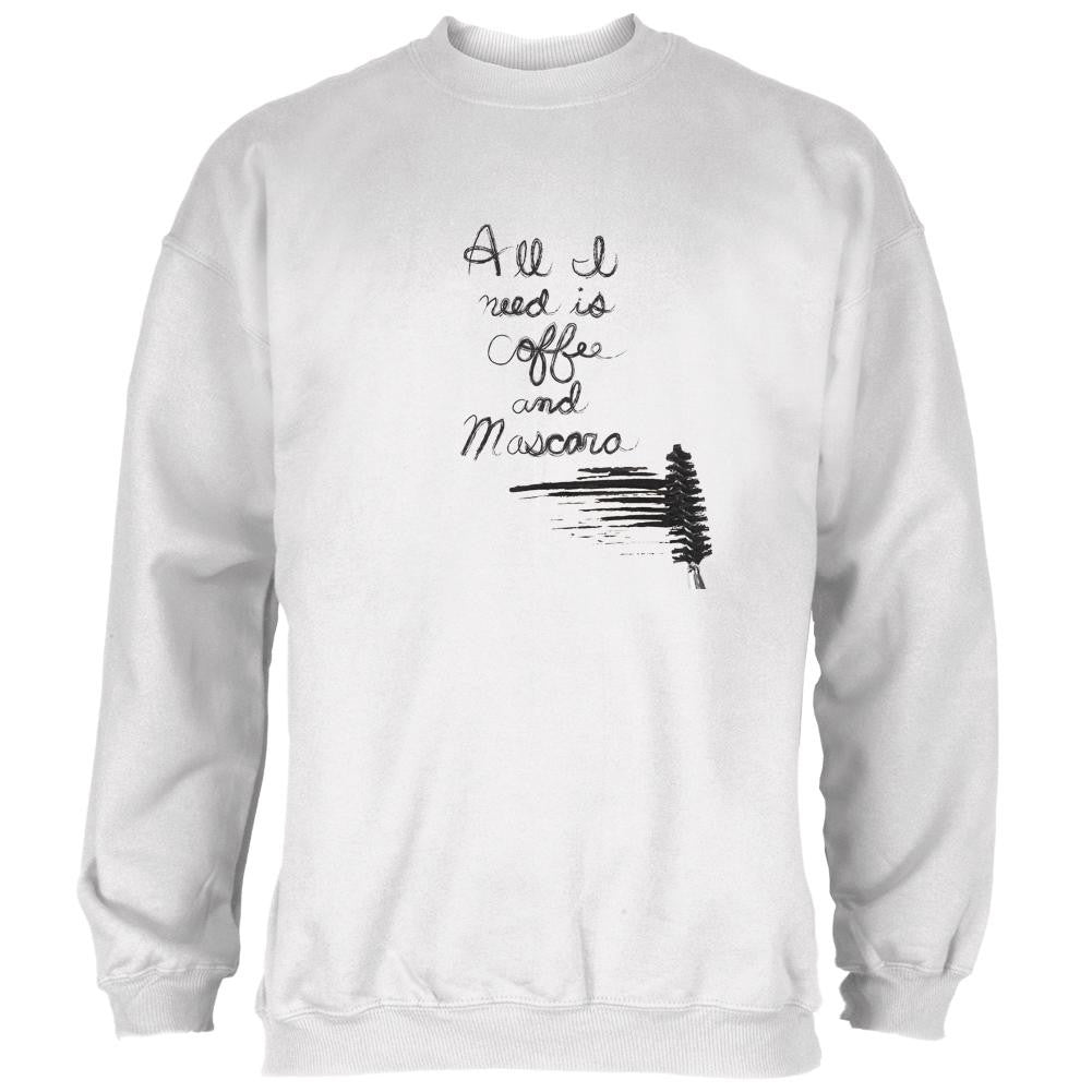 Mascara and Coffee White Adult Sweatshirt Men's Sweatshirts Old Glory 2XL White 