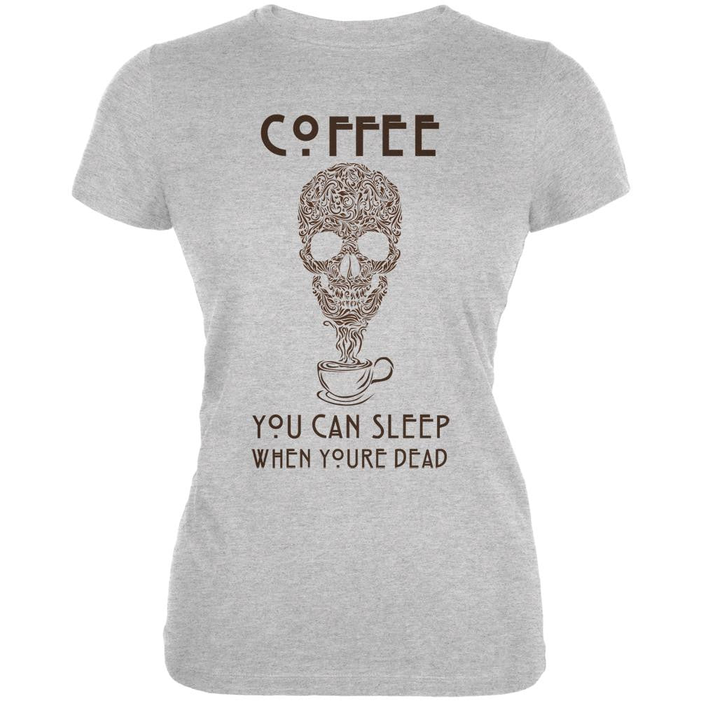 Sleep When You're Dead Heather Grey Juniors Soft T-Shirt Juniors T-Shirts Old Glory 2XL Grey 