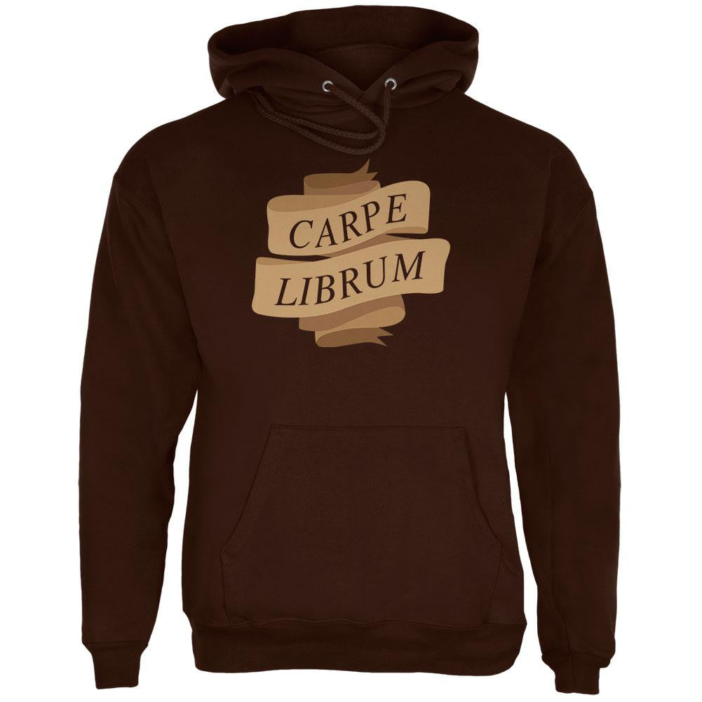 Carpe Librum Seize the Book Banner Brown Adult Hoodie Men's Hoodies Old Glory 2XL Brown 