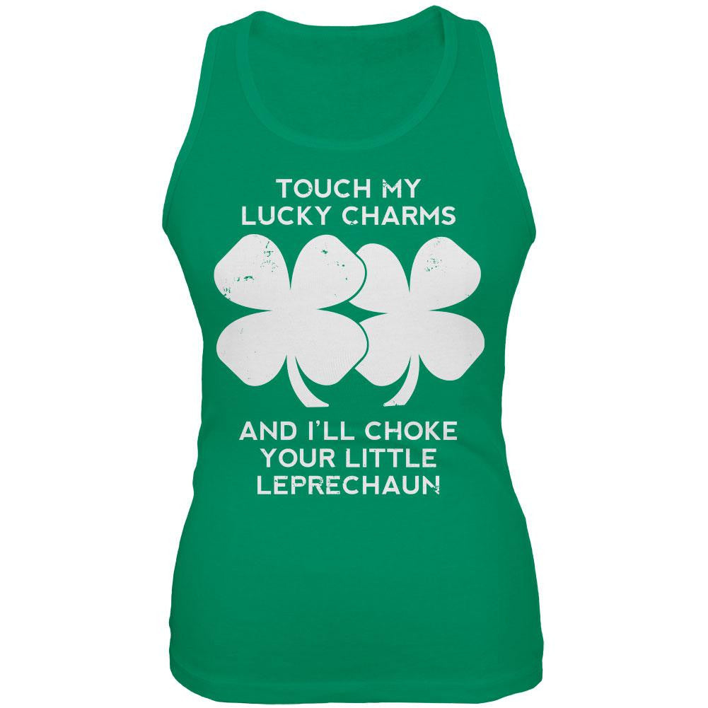 Touch My Lucky Charms Kelly Green Juniors Soft Tank Top Juniors Tank Tops Old Glory 2XL Green 