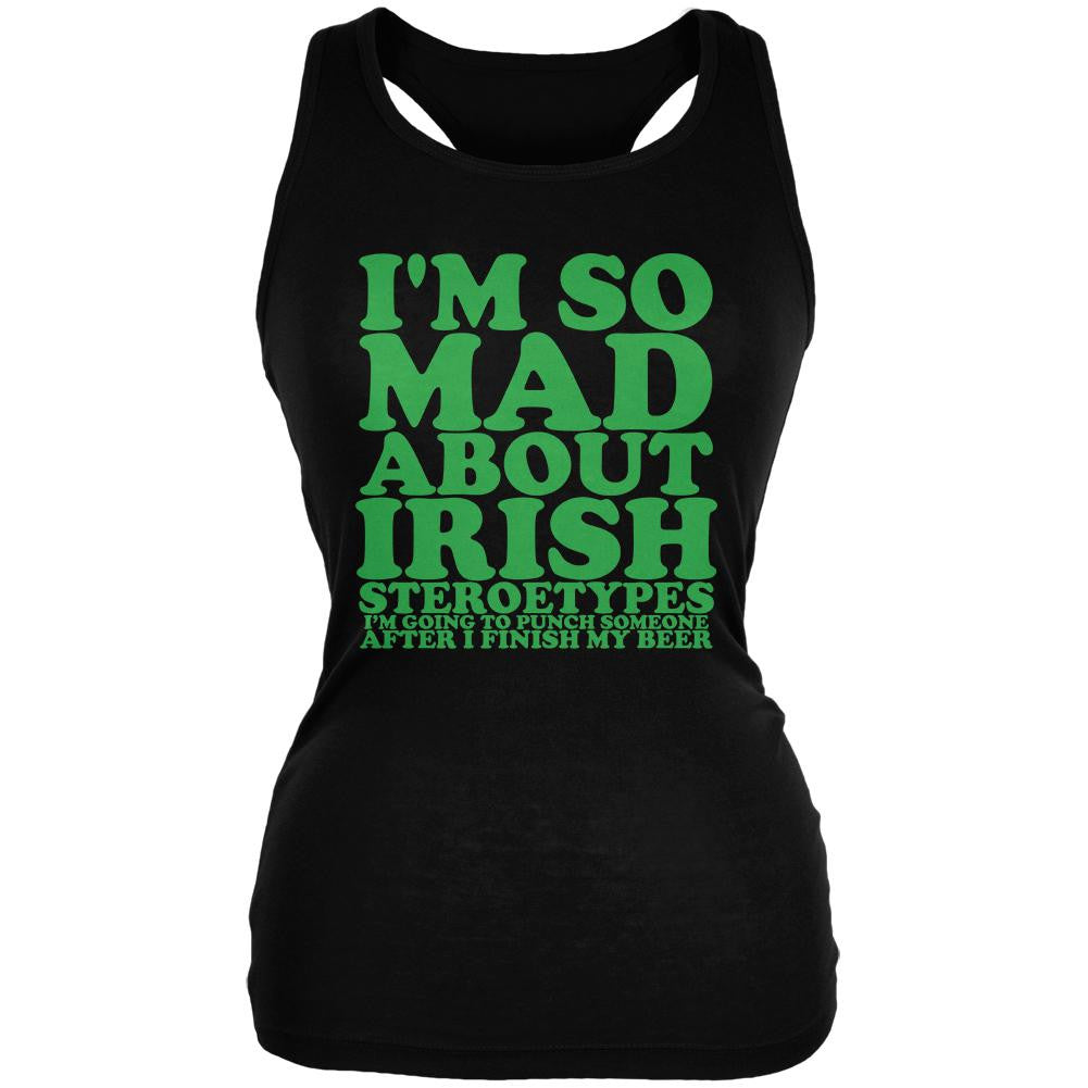 St Patricks Mad About Irish Stereotypes Black Juniors Soft Tank Top Juniors Tank Tops Old Glory 2XL Black 