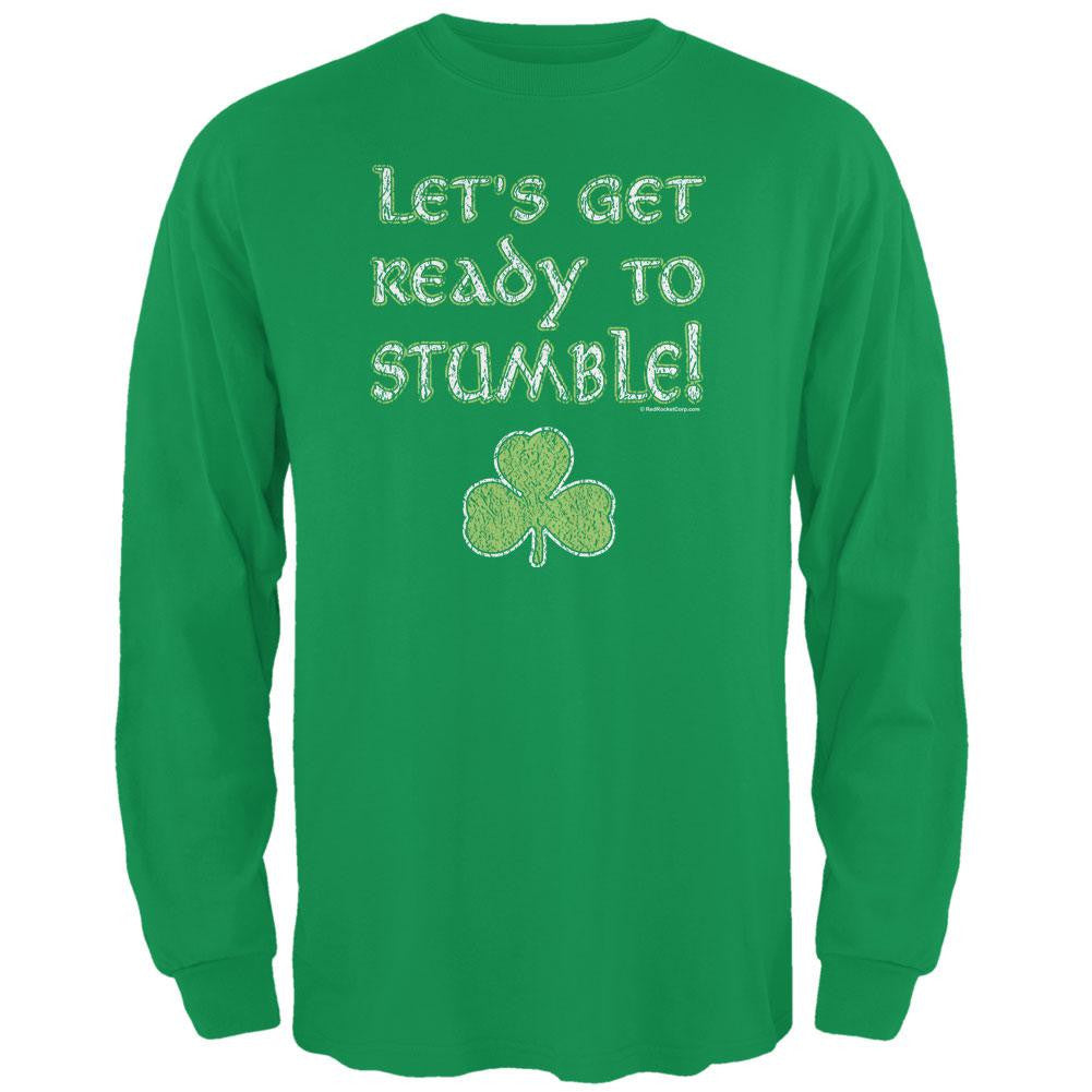 Let's Get Ready to Stumble Irish Green Adult Long Sleeve T-Shirt Men's Long Sleeves Old Glory   