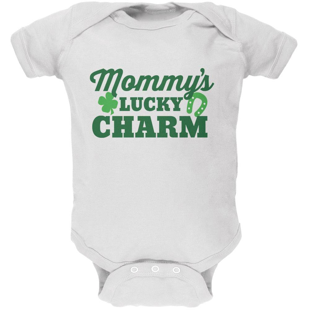 Mommy's Lucky Charm White Soft Baby One Piece Baby One Piece Old Glory   