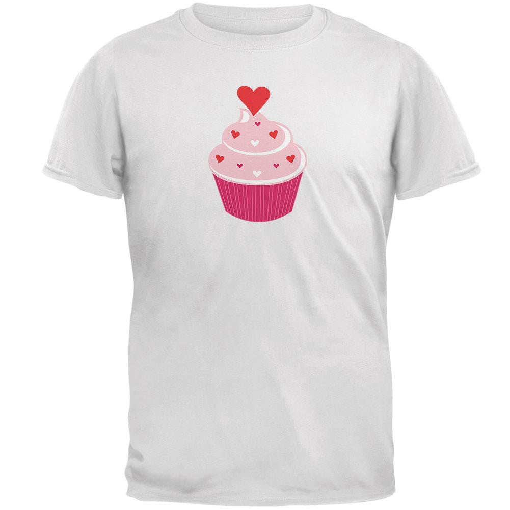 Valentine's Day Heart Cupcake White Adult T-Shirt Men's T-Shirts Old Glory 2XL White 