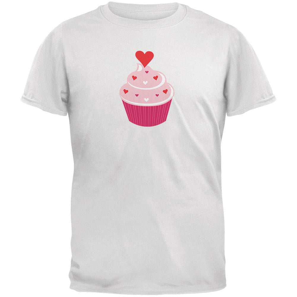 Valentine's Day Heart Cupcake White Youth T-Shirt Youth T-Shirts Old Glory LG White 