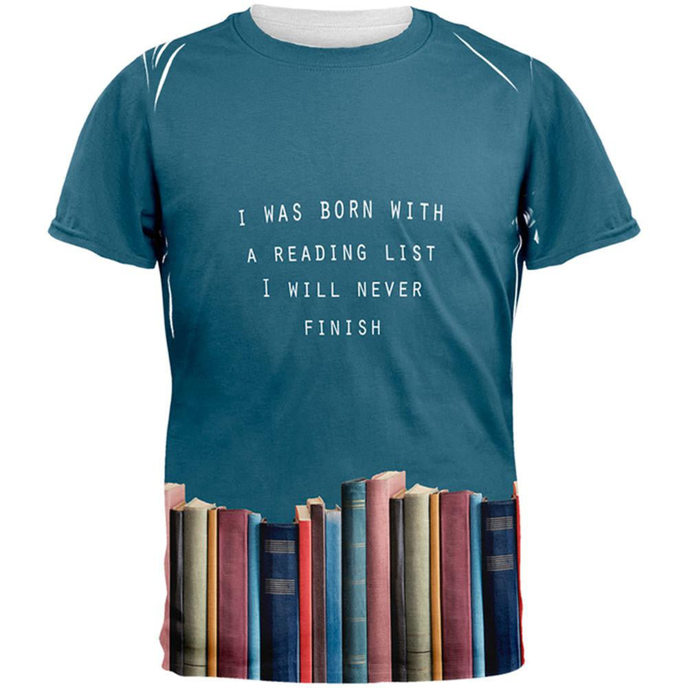 Book Lovers All Over Adult T-Shirt Men's T-Shirts Old Glory SM White 