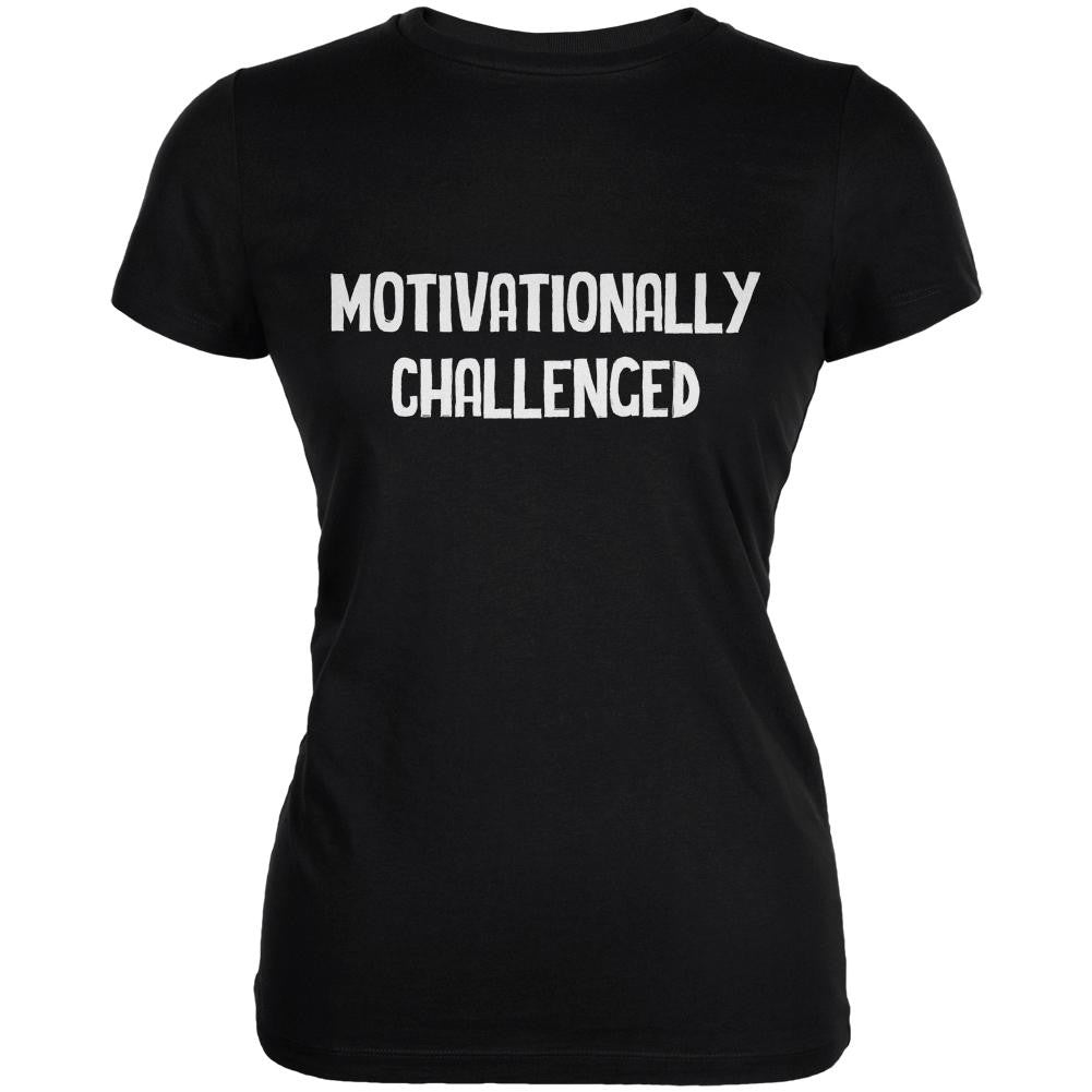 Motivationally Challenged Black Juniors Soft T-Shirt Juniors T-Shirts Old Glory 2XL Black 