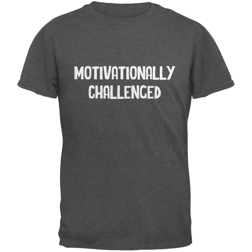 Motivationally Challenged Dark Heather Adult T-Shirt Men's T-Shirts Old Glory 2XL Grey 