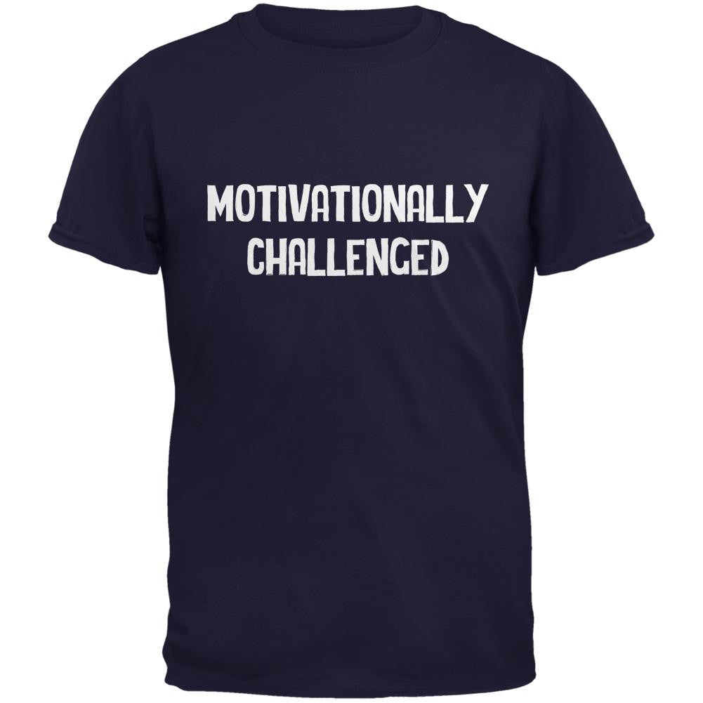 Motivationally Challenged Navy Adult T-Shirt Men's T-Shirts Old Glory 2XL Blue 