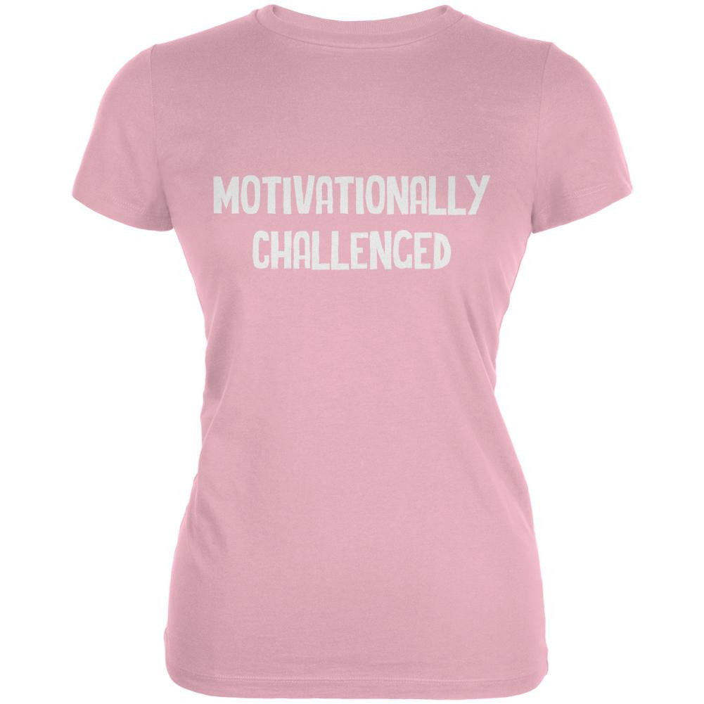 Motivationally Challenged Pink Juniors Soft T-Shirt Juniors T-Shirts Old Glory 2XL Pink 