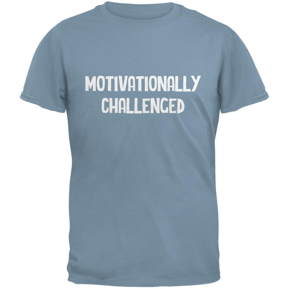 Motivationally Challenged Stone Blue Adult T-Shirt Men's T-Shirts Old Glory 2XL Blue 