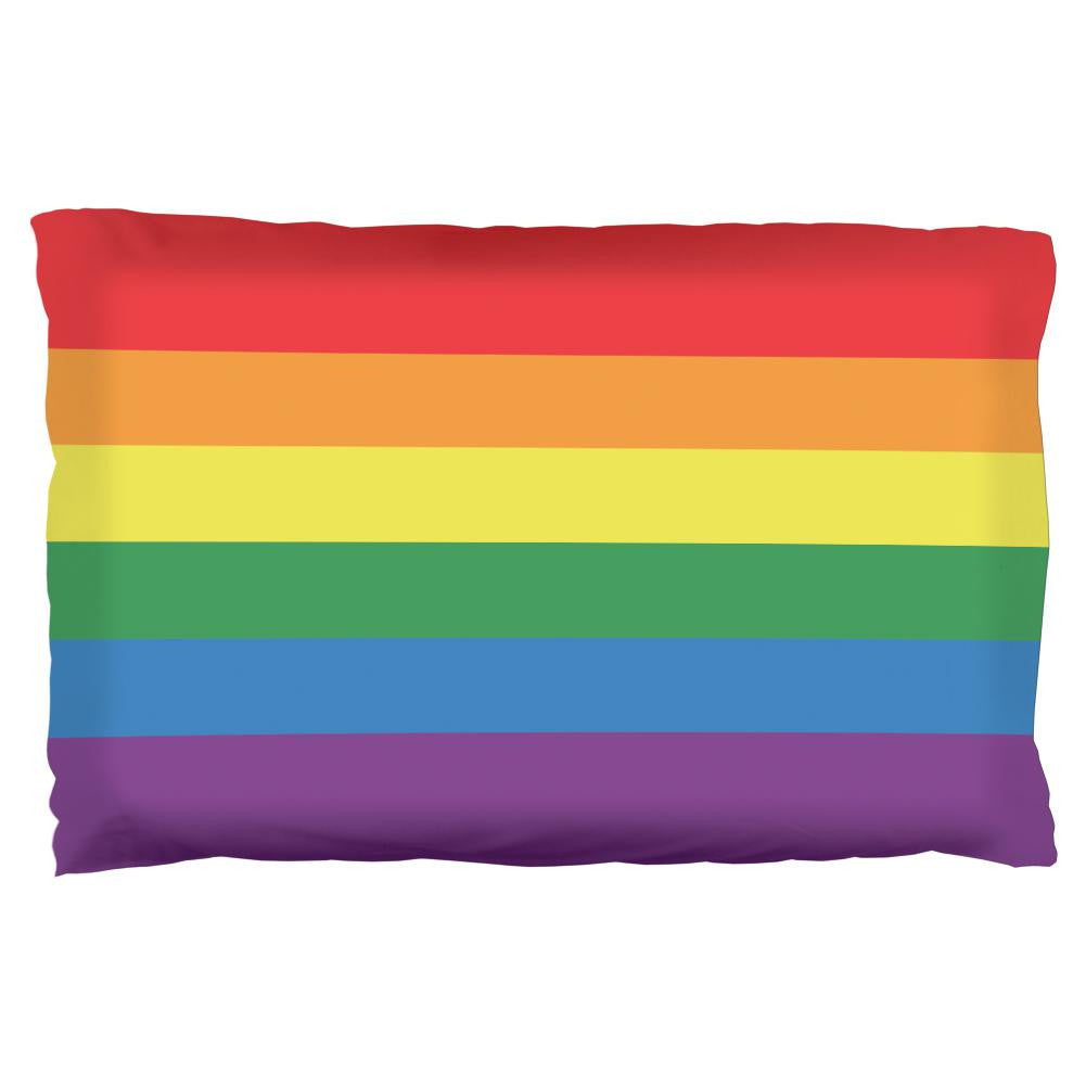 Rainbow Stripe Standard Pillowcase Pillowcases Old Glory   