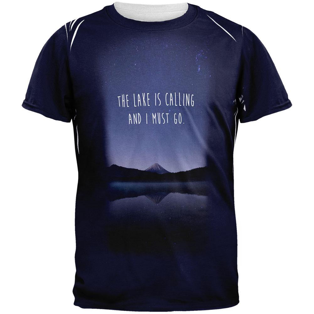 The Lake is Calling All Over Adult T-Shirt Men's T-Shirts Old Glory 2XL Multi 