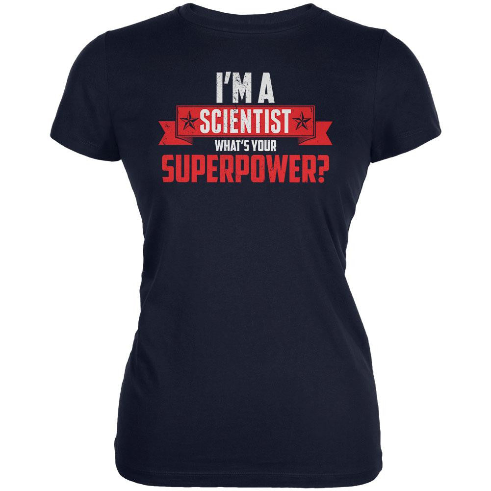 I'm A Scientist What's Your Superpower Navy Juniors Soft T-Shirt Juniors T-Shirts Old Glory 2XL Blue 