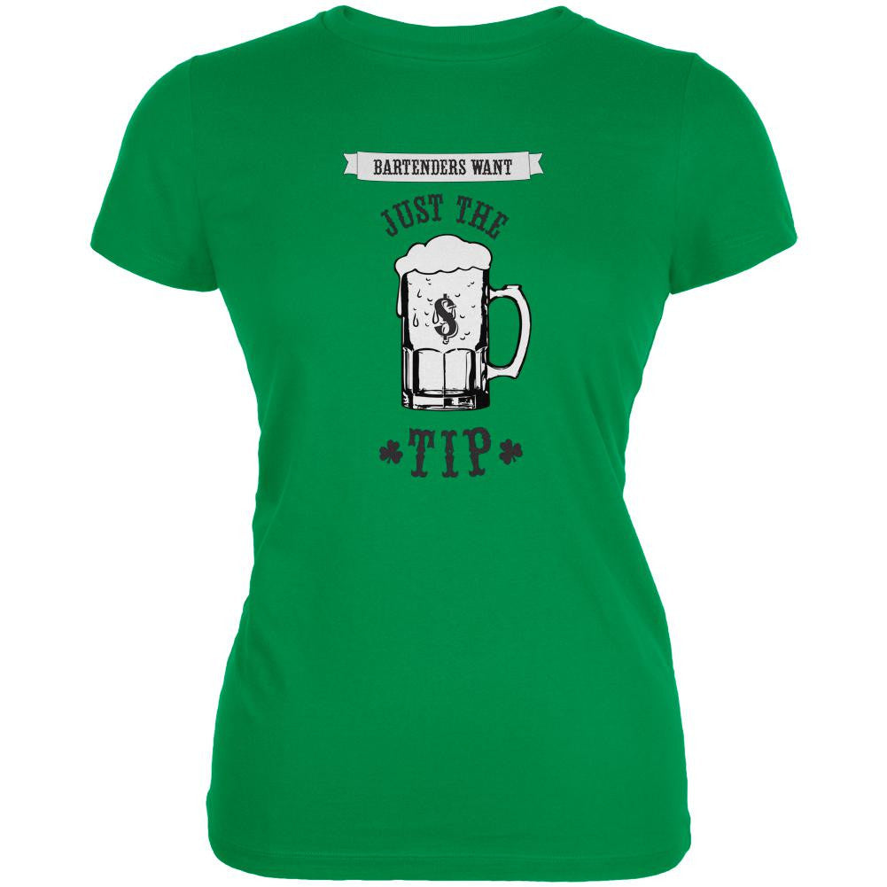 Just the Tip Irish Green Juniors Soft T-Shirt Juniors T-Shirts Old Glory SM Green 